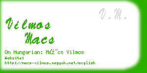 vilmos macs business card